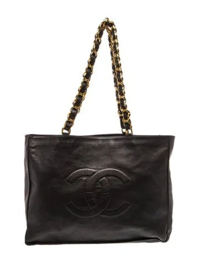 Pre-owned Chanel Timeless Shopping Tote In Black