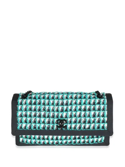 Pre-owned Chanel Timeless Tweed Shoulder Bag In Blue
