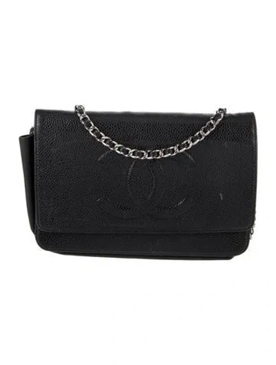 Pre-owned Chanel Timeless Wallet On Chain In Black