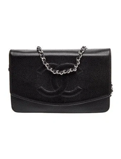 Pre-owned Chanel Timeless Wallet On Chain In Black