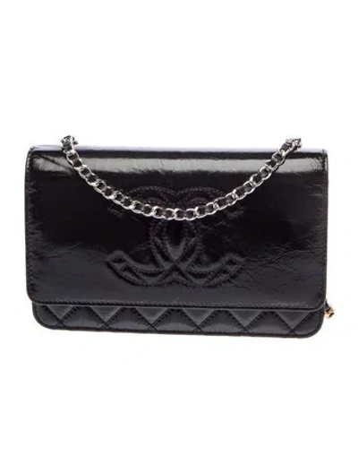Pre-owned Chanel Timeless Wallet On Chain In Black