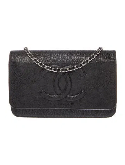 Pre-owned Chanel Timeless Wallet On Chain In Black