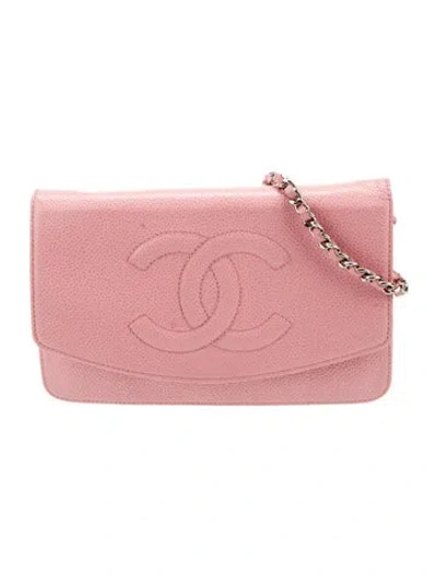 Pre-owned Chanel Timeless Wallet On Chain In Pink