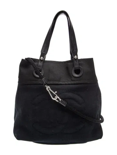 Pre-owned Chanel Timeless Yacht Beach Tote In Blue