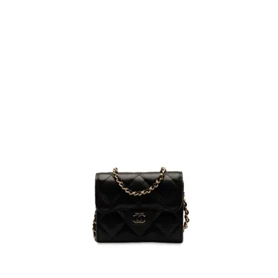 Pre-owned Chanel Timeless/classique Black Leather Wallet  ()