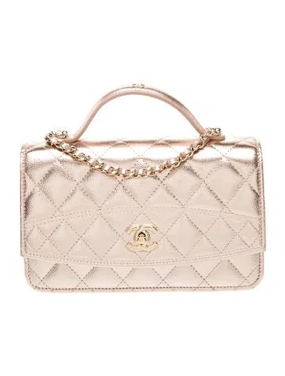 Pre-owned Chanel Top Handle Wallet On Chain