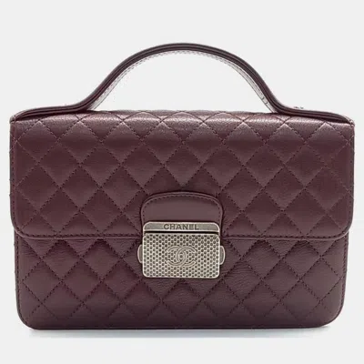 Pre-owned Chanel Burgundy Leather Crossbody Bag