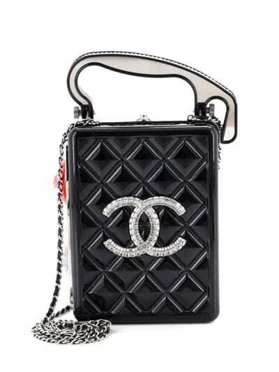 Pre-owned Chanel Traffic Light Minaudiere Resin With Metal And Crystals Shoulder Bag In Black