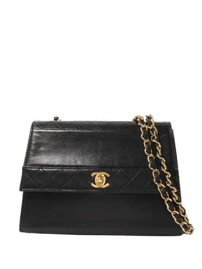 Chanel Trapezoid Cc Turn-lock Chain Shoulder Bag In Black