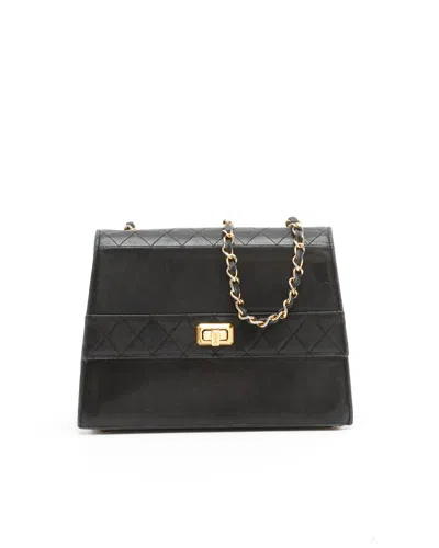 Chanel Trapezoid Flap Bag In Black