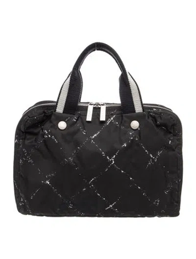Pre-owned Chanel Travel Ligne Cosmetic Bag In Black