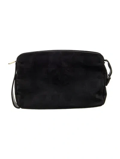 Pre-owned Chanel Travel Ligne Cosmetic Pouch In Black