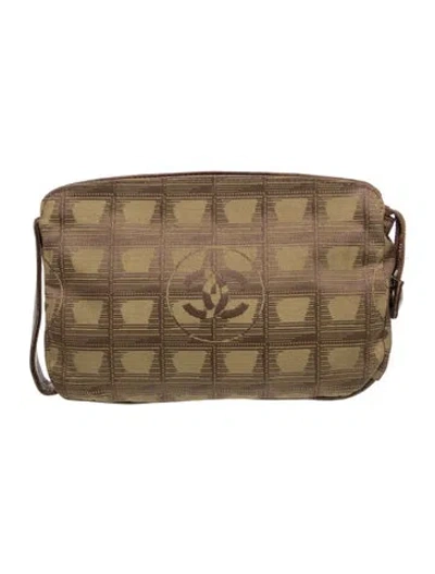 Pre-owned Chanel Travel Ligne Cosmetic Pouch In Brown