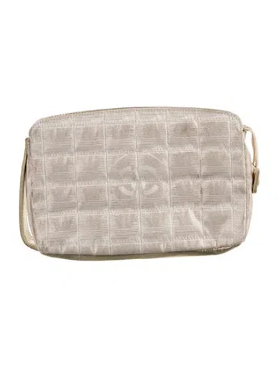Pre-owned Chanel Travel Ligne Cosmetic Pouch In Gold/neutrals