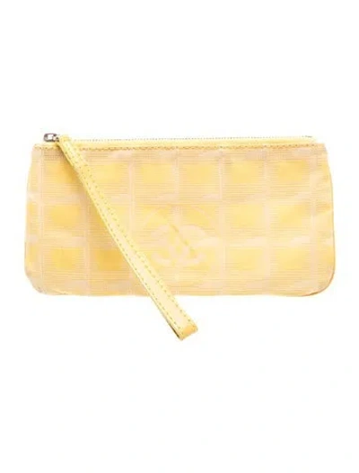 Pre-owned Chanel Travel Ligne Pouch In Yellow