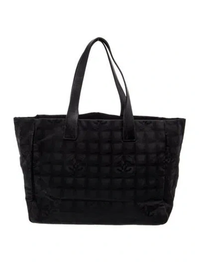 Pre-owned Chanel Travel Ligne Tote In Black