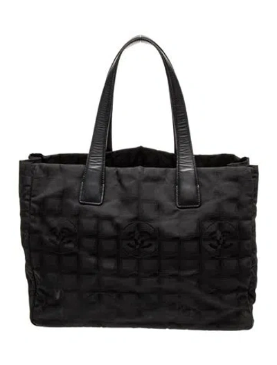 Pre-owned Chanel Travel Ligne Tote In Black