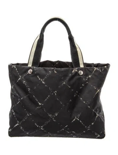Pre-owned Chanel Travel Ligne Tote In Black