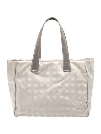Pre-owned Chanel Travel Ligne Tote In Metallic/neutrals