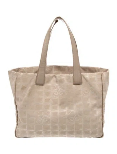 Pre-owned Chanel Travel Ligne Tote In Neutrals