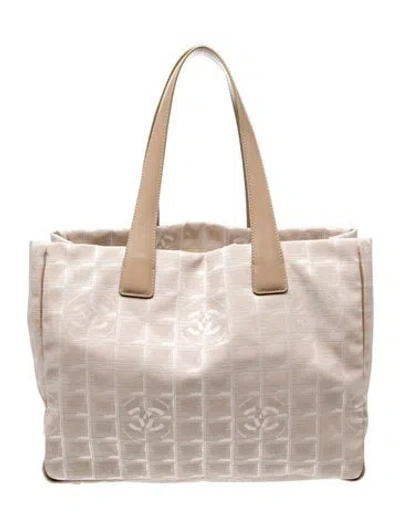 Pre-owned Chanel Travel Ligne Tote In Neutrals
