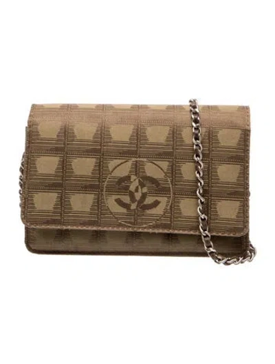 Pre-owned Chanel Travel Ligne Wallet On Chain In Brown