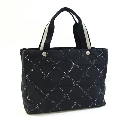 Pre-owned Chanel Travel Line Black Nylon Tote Bag ()