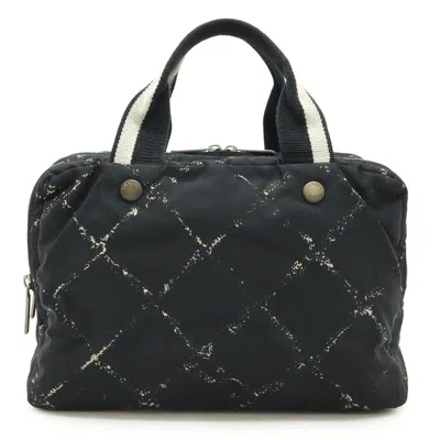 Pre-owned Chanel Travel Line Black Red Color Travel Line Handbag Shoulder Bag Tote Bag ()