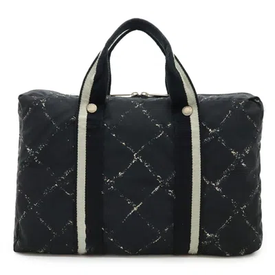 Pre-owned Chanel Travel Line Black Red Color Travel Line Handbag Tote Bag ()