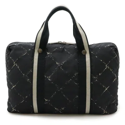 Pre-owned Chanel Travel Line Black Red Color Travel Line Nylon Handbag Tote Bag ()