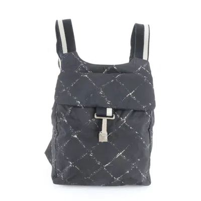 Pre-owned Chanel Travel Line Black White Backpack () In Multi