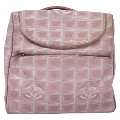 Pre-owned Chanel Travel Line Canvas Backpack Bag () In Pink