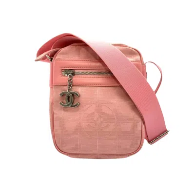 Pre-owned Chanel Travel Line Canvas Shoulder Bag () In Pink