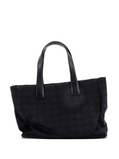 Pre-owned Chanel Travel Line Nylon Medium Tote Bag In Black