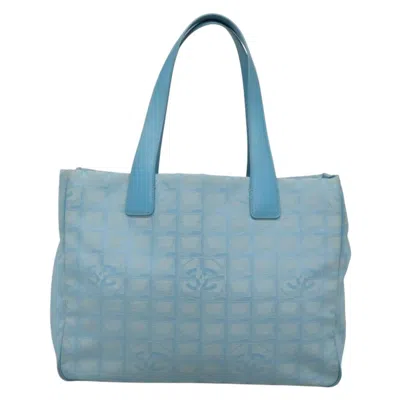 Pre-owned Chanel Travel Line Nylon Tote Bag () In Blue