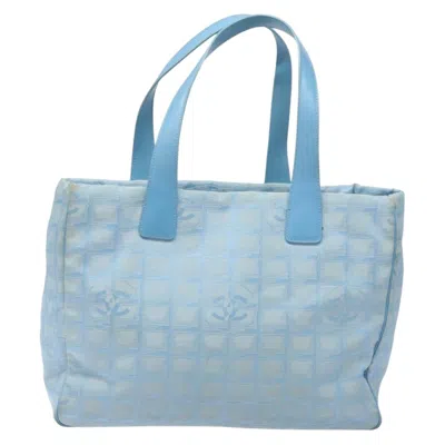 Pre-owned Chanel Travel Line Nylon Tote Bag () In Blue