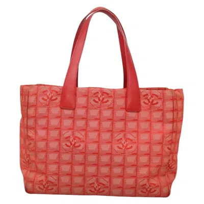Pre-owned Chanel Travel Line Nylon Tote Bag () In Red