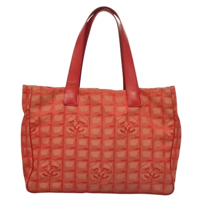 Pre-owned Chanel Travel Line Nylon Tote Bag () In Red