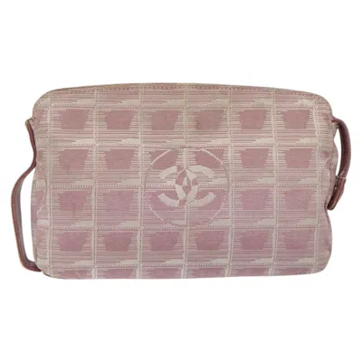 Pre-owned Chanel Travel Line Pink Nylon Clutch Bag ()
