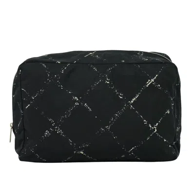 Pre-owned Chanel Travel Line Pouch Nylon Black Nylon Bag ()