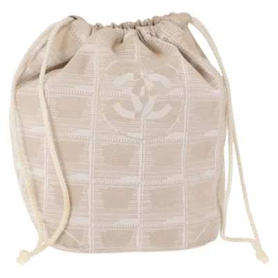 Pre-owned Chanel Travel Line Pouch Nylon Nylon Clutche & Pouche Bag () In Sand