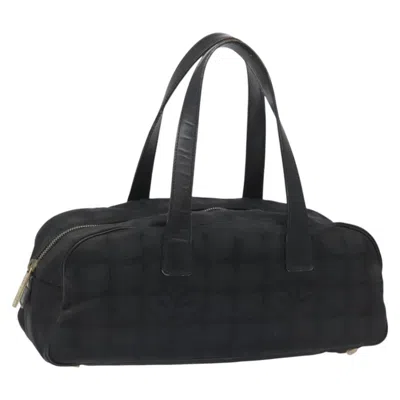 Pre-owned Chanel Travel Line Satchel Nylon Nylon Handbag () In Black