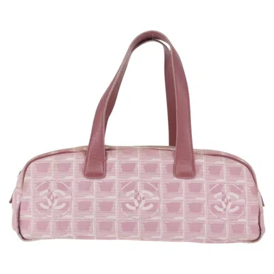 Pre-owned Chanel Travel Line Satchel Nylon Nylon Handbag () In Pink
