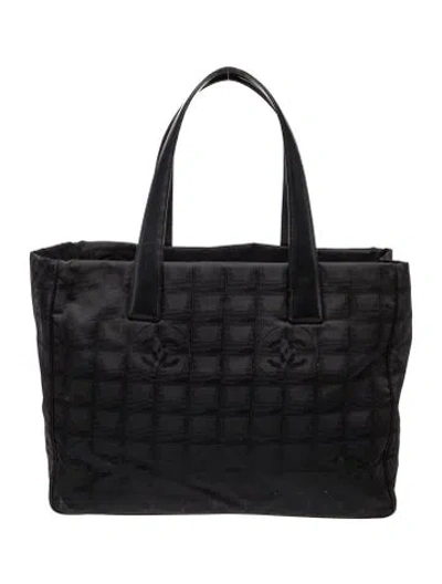 Pre-owned Chanel Travel Line Tote In Black