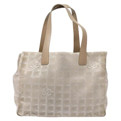 Pre-owned Chanel Travel Line Tote Nylon Beige Nylon Bag () In Sand