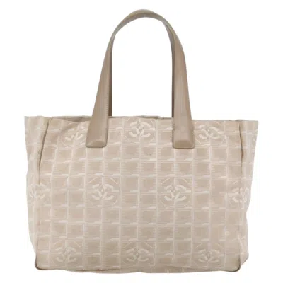 Pre-owned Chanel Travel Line Tote Nylon Beige Nylon Bag ()