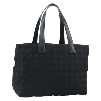 Pre-owned Chanel Travel Line Tote Nylon Black Nylon Tote Bag Bag ()
