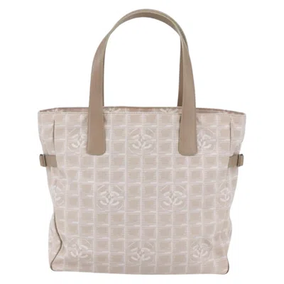 Pre-owned Chanel Travel Line Tote Nylon Canvas Bag () In Pink