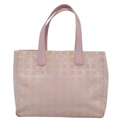 Pre-owned Chanel Travel Line Tote Nylon Nylon Bag () In Pink