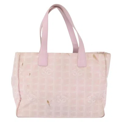 Pre-owned Chanel Travel Line Tote Nylon Pink Nylon Tote Bag Bag ()